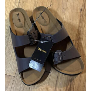 Torotto Women's size 39 (US 8-8.5) Cork Footbed Sandals NEW